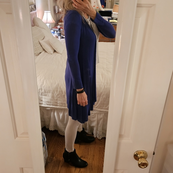 Blue swing sweater / wrap long swing lightweight sweater - Picture 7 of 8